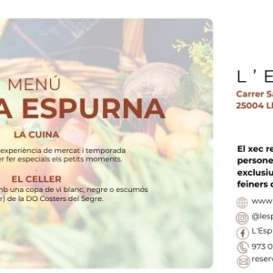 CHEQUE REGALO - Menú Pequeña "Espurna" 2 pax